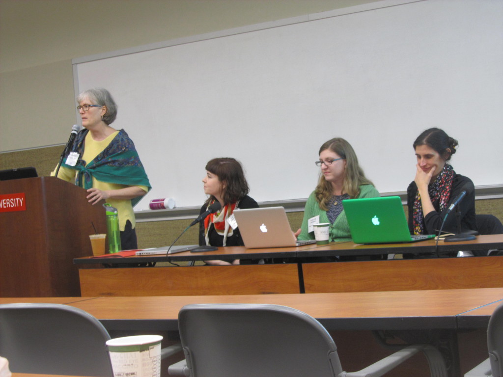 Moderator and presenters at the “Publishing and Managing Digital Collections without CONTENTdm” session. From left to right: Jan Blodgett, Caitlin Christian-Lamb, Chelcie Rowell (Wake Forest University), and Molly Bragg (Duke University). Photo via Craig Fansler (Wake Forest University); see his post on SNCA here. Molly Bragg also wrote a post about this session – read that here.