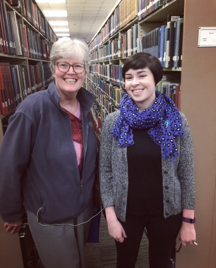 Me and Jan in the stacks of Davidson College's library in 2016.